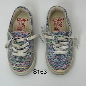 Lil Lollies Girls Size‎ 8M Blue Multi Chevron Textile Comfort Fit Sneakers